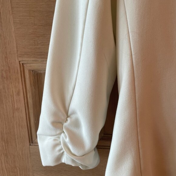 White 3/4 Sleeve Open-Front Blazer, Size XS - Picture 5 of 5